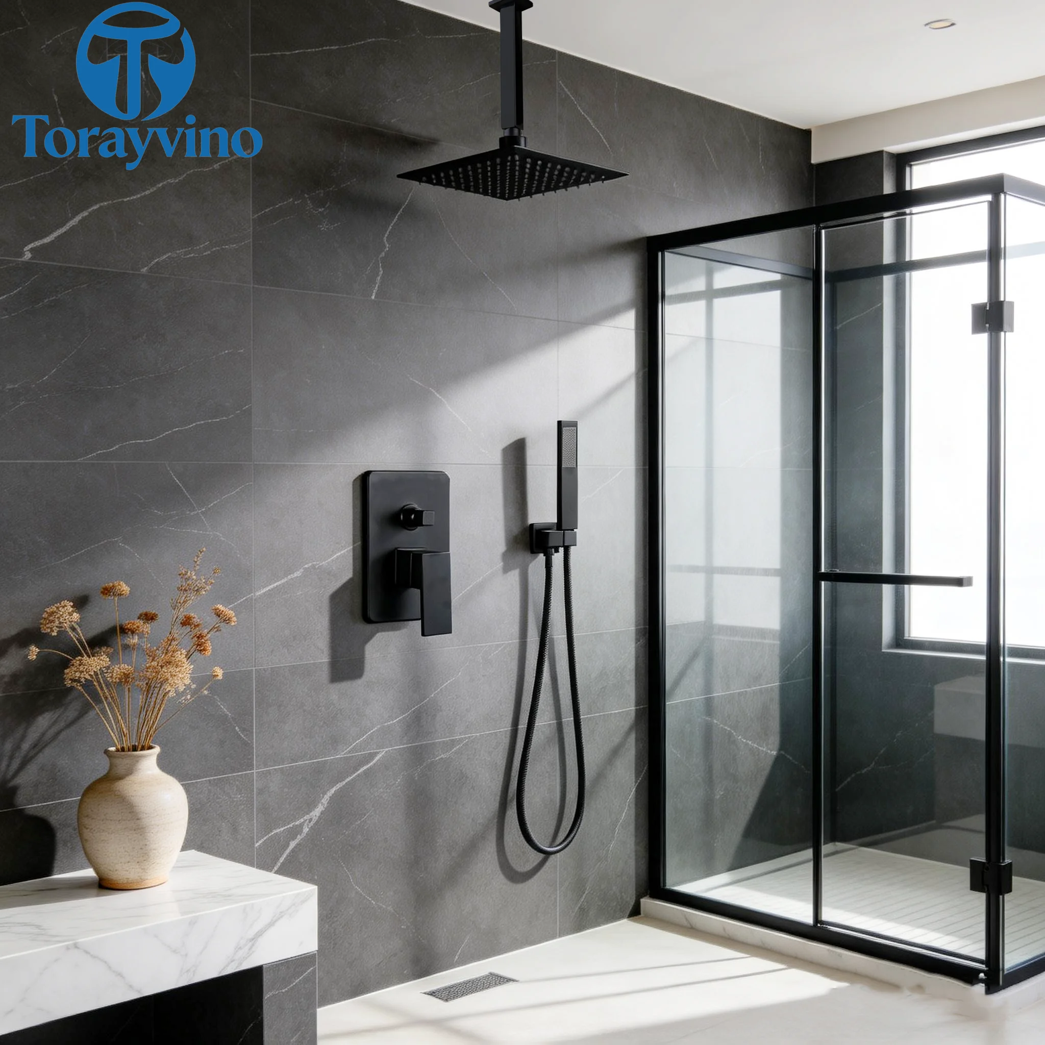 bathroom shower system and faucet matte black 8 10 12 16 inch brass shower head kit banheiro wall ceiling mounted mixer faucets