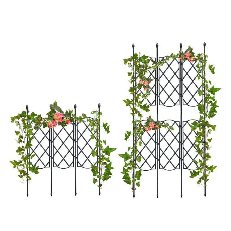 Gartenspalier für Kletterpflanzen, Metall-Außenpaneel für Weinreben und Blumen, rostfreier Gartenpflanzen-Klettertrainer für Topfpflanzen