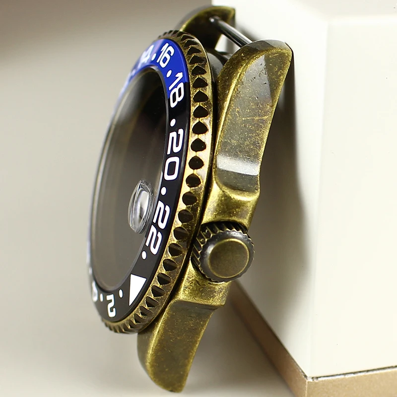 مناسبة لتعديل علبة الساعة NH35 316 من الفولاذ المقاوم للصدأ بإطار GMT وزجاج الياقوت المتوافق مع قرص 28.5 مم #6