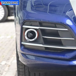 Car Styling For Audi Q5 FY 2018-2022 Silver Front Fog Lamp Circles Decorative Cover Sticker Trim Strips Exterior Accessories