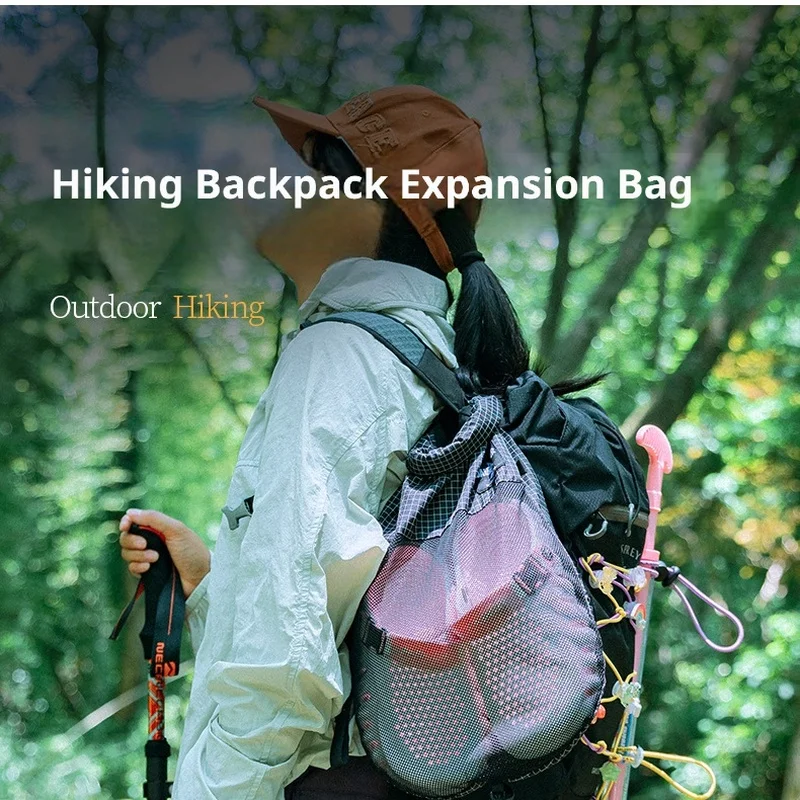 Mochila Externa Expansível para Armazenamento de Calçados, Bolsa de Hiking e Escalada, Compartimento Externo Multifuncional para Calçados