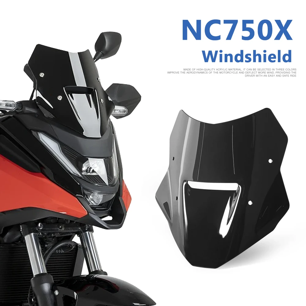 

2025 2026 Motorcycle Front Windshield Fairing Screens Visor Windscreen Wind Deflectors For Honda NC 750X NC750X NC 750 X