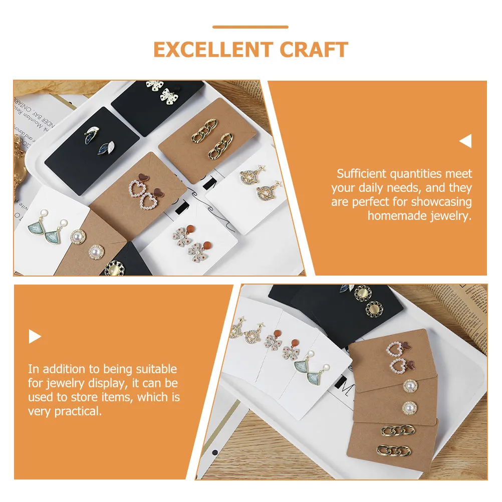 

Набор из 100 карточек для демонстрации ювелирных изделий: карточки для серег с крафтовым фоном для блестящих украшений, выдающийся ритейл-дисплей, упаковка для рукоделия