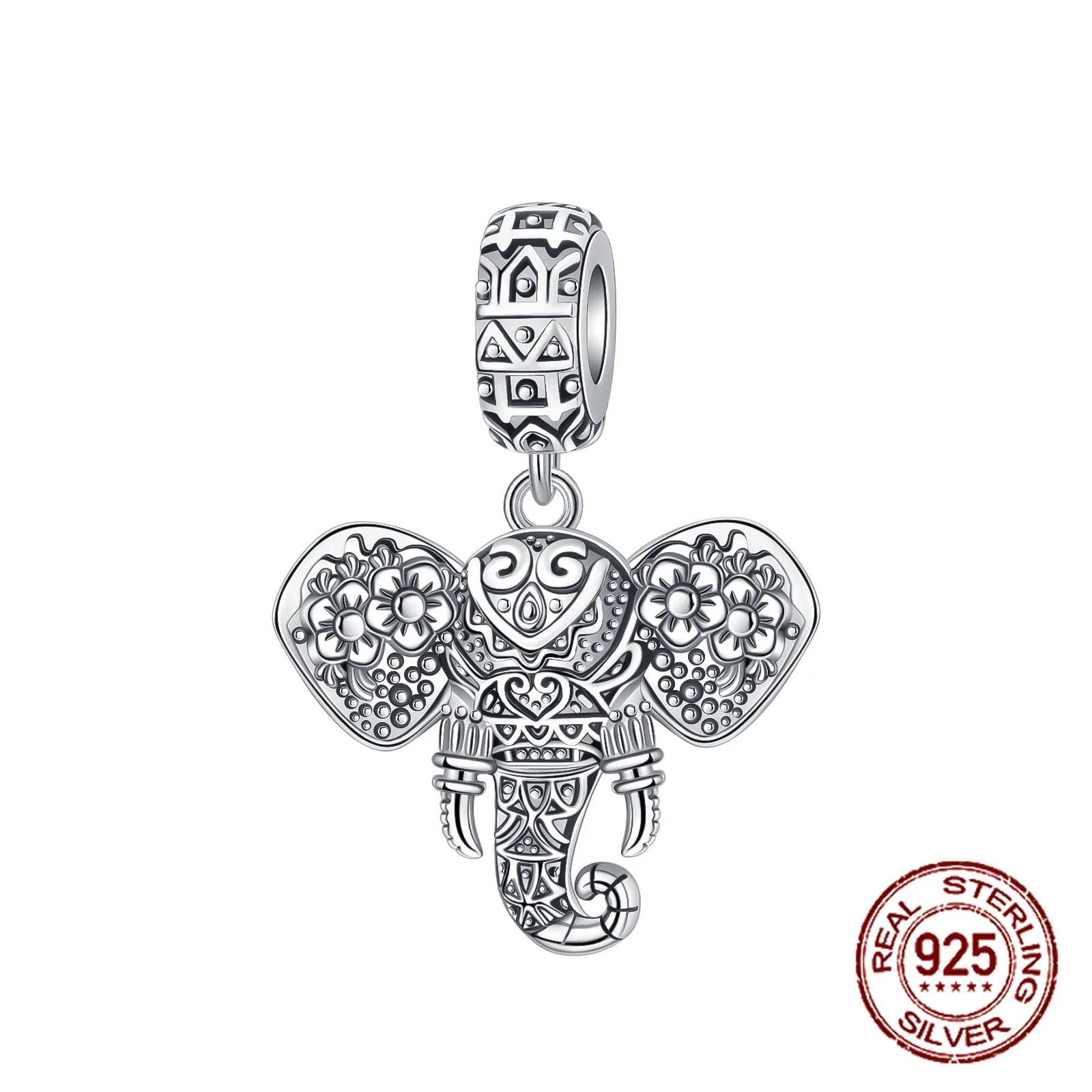 925 argento elefante leone rinoceronte dinosauro ciondoli animali perline adatti braccialetti originali regali di gioielli di Natale fai da te