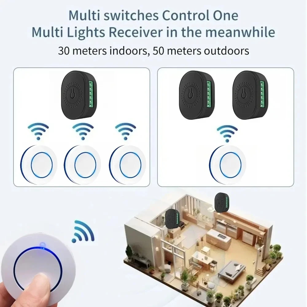 Модуль умного переключателя Tuya RF433 Wi-Fi 16A, мини-релейный приемник, контроллер автоматизации умного дома «сделай сам», работа с голосовым управлением Google