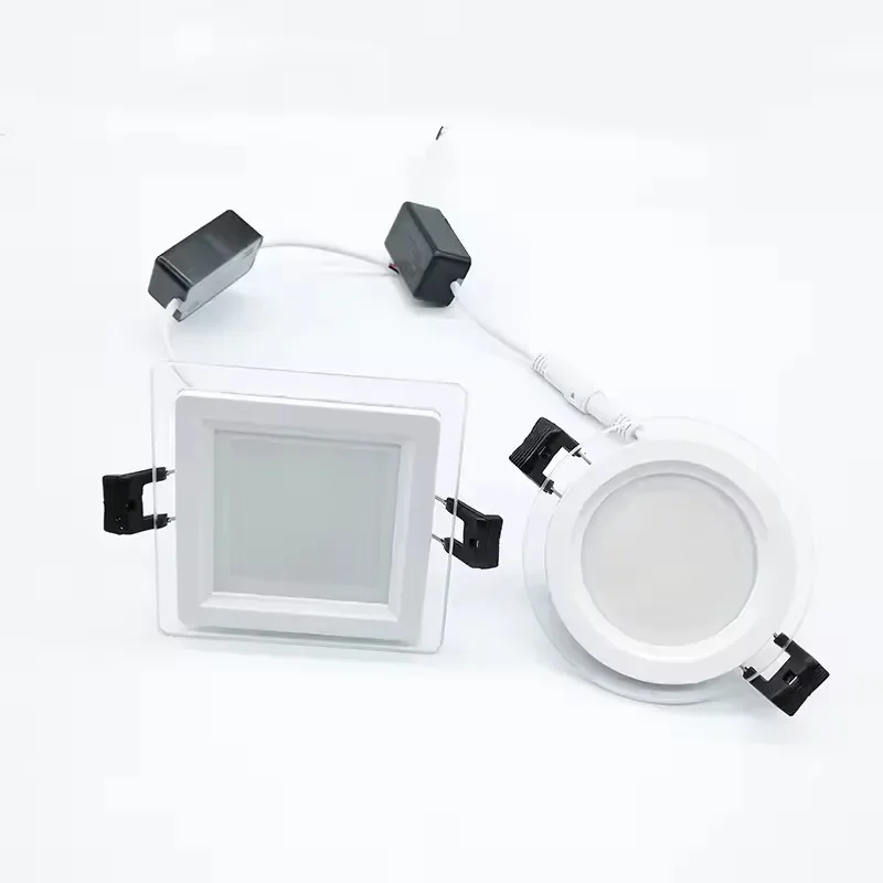 LED Panel Downlight Square/Round Glass Panel Light 6W 9W 12W 18W High Brightness Ceiling Recessed Lamps For Home SMD5630+Driver