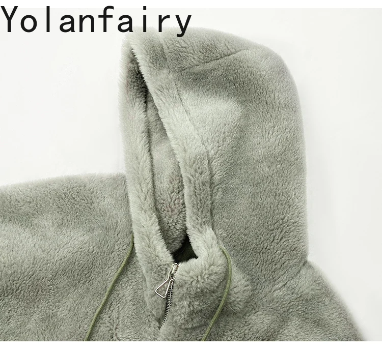 YOLANFARIY 100% Wool Rea Fur Coat  Women Sheep Shearing Winter Coats Womens Clothing Short Styel 2024 Fashion Tops Шуба Женская