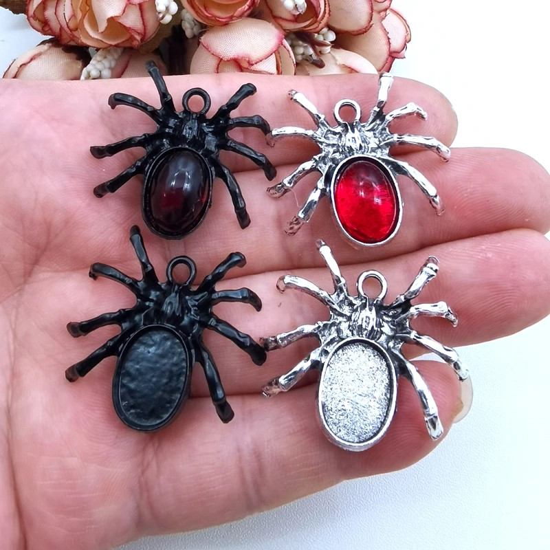 

5pcs Silver Color 30x32mm Punk Spider Araneid Charms Animal Pendant Fit DIY Handmade Metal Alloy Jewelry Making Supplies