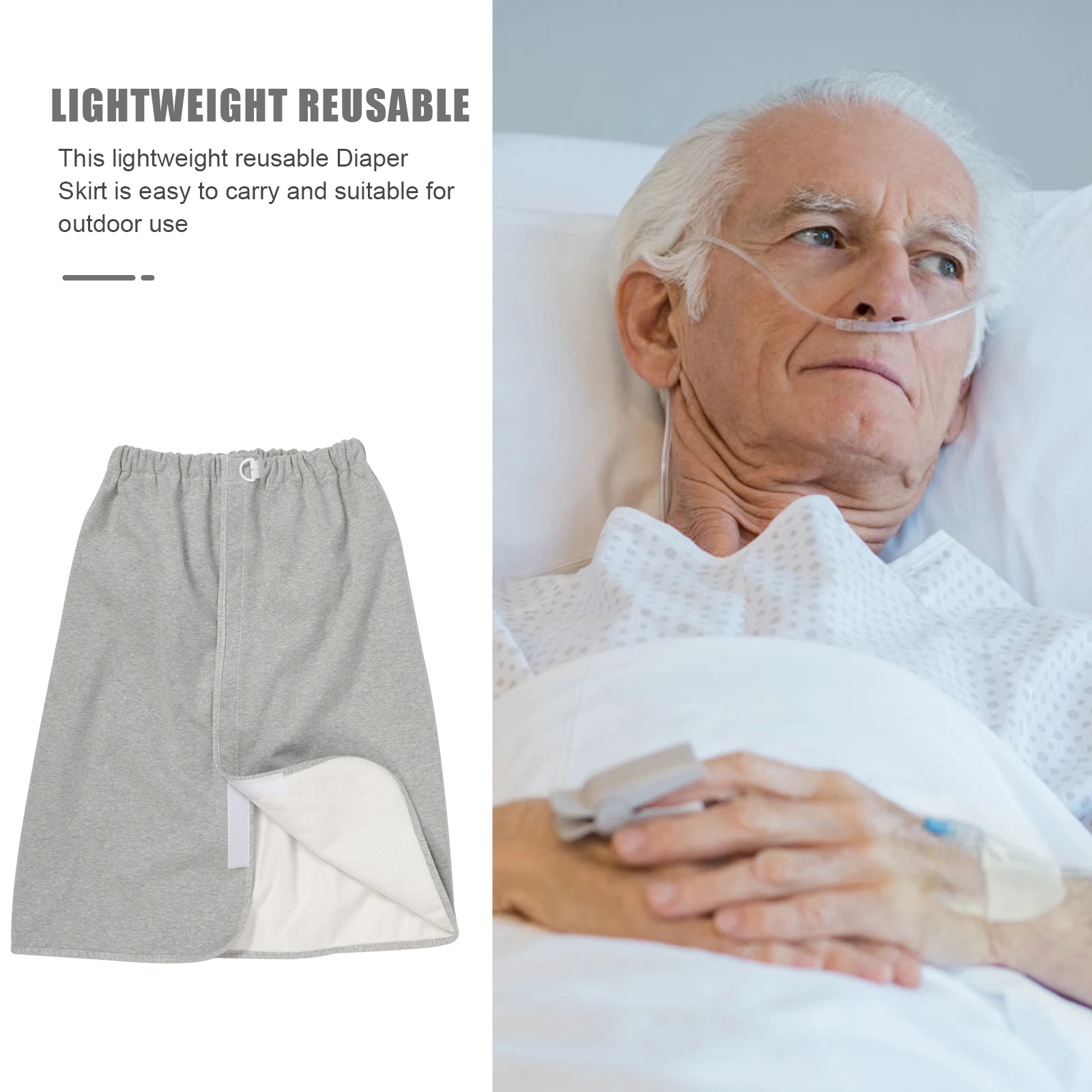 

Adult Diaper Reusable Washable Gray Cotton Absorbent Incontinence Bed Pad Washable Panties Sanitary Pant Elderly Patient
