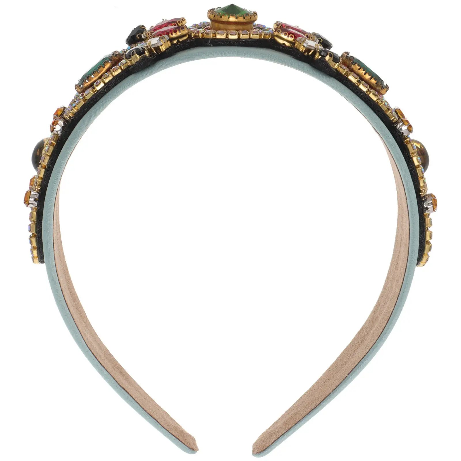 

1Pcs Vintage Glass Rhinestone Hair Headband Wide Green Fashion Hair Hoop Party Accessories Headband