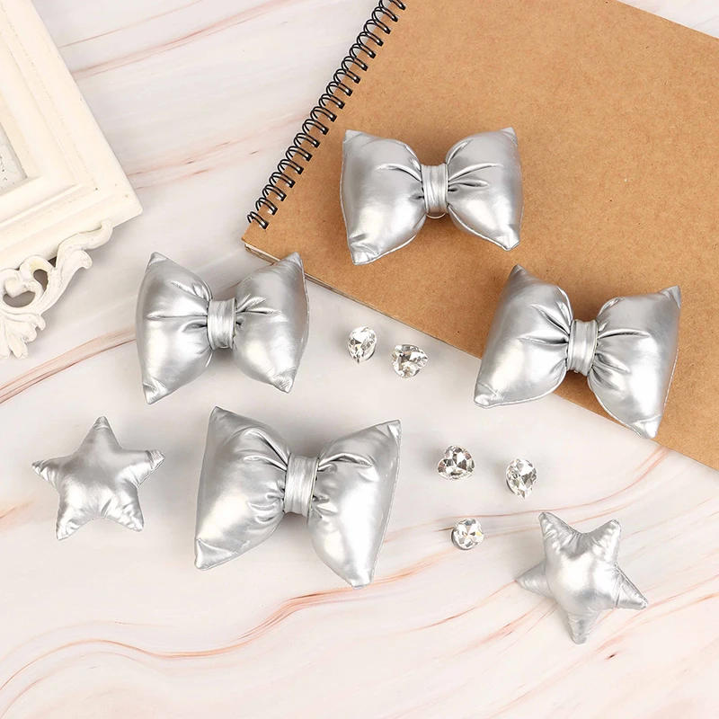 Cute All-match Shoe Charms DIY Silver Colors Star Bow Detachable Shoes Buckle Decoration Accessories For Woman Kids Gifts