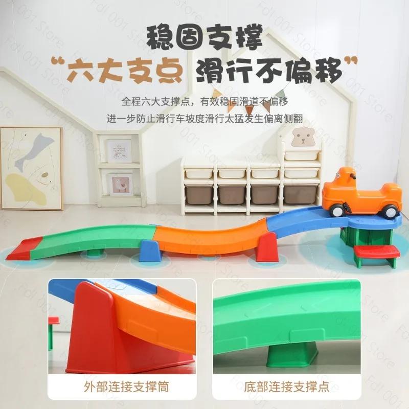 Plastic Toy Roller Coaster with Sliding Car - Fun Amusement Ride for Kids