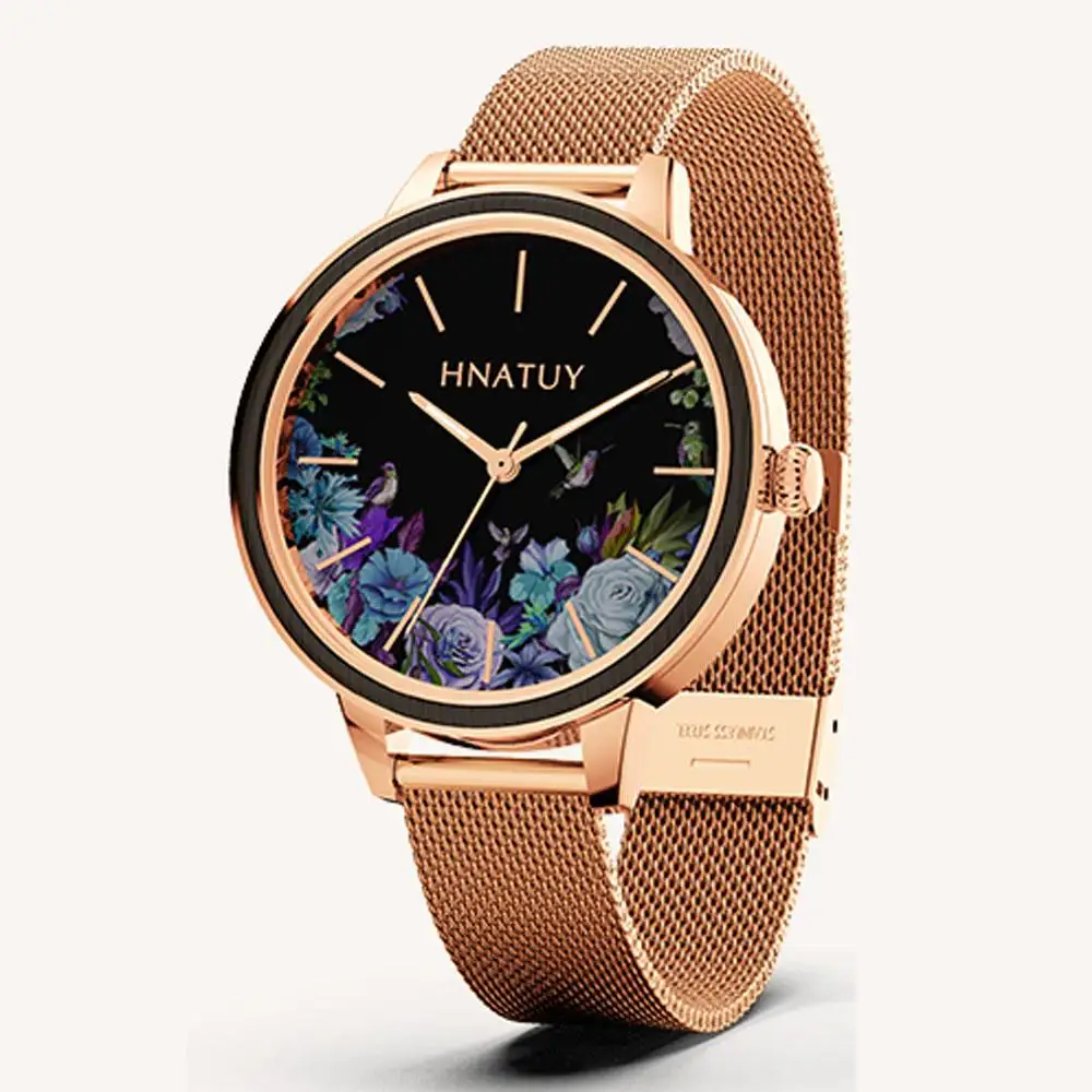 Hnatuy Women Watches Top Brand Luxury Stainless Steel Strap Wristwatch for Women Chinoiserie Clock Stylish Quartz Ladies Watch