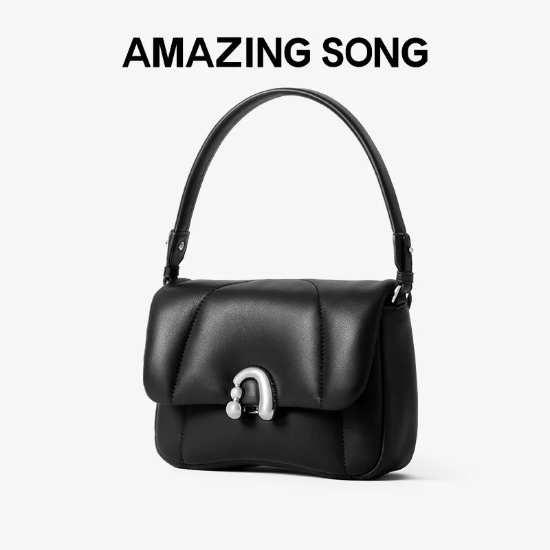 

Amazing Song 2025 Flower Roll Bag Medium Small Niche Single Shoulder Sheepskin Texture Handbag Crossbody Bag for Women