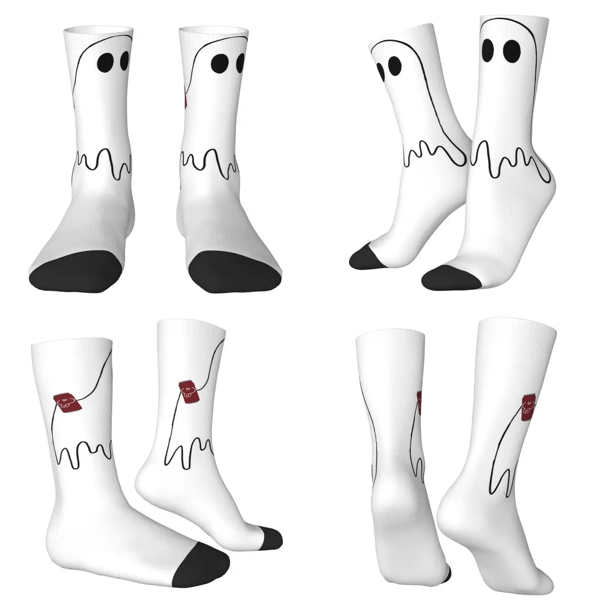 

Dr Soda Ghost Socks Harajuku Stockings All Season Long Socks Accessories for Man's Woman's Christmas Gifts