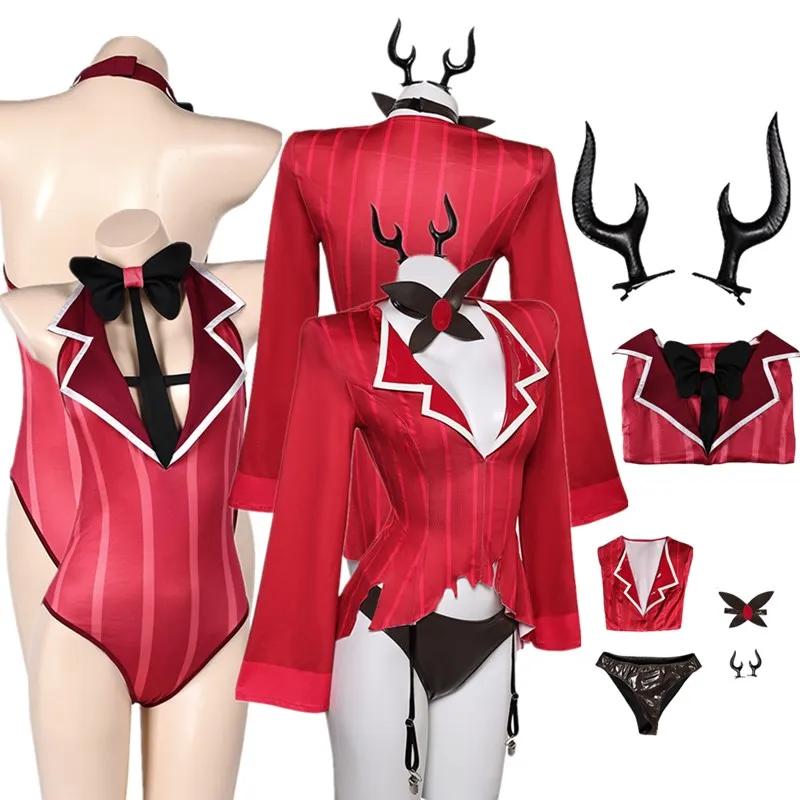 

Alastor Cosplay Costume Anime Fantasy Women Lingerie Bikini Swimsuit Jumpsuit Swimwear Headband Outfits Halloween Carnival Suit