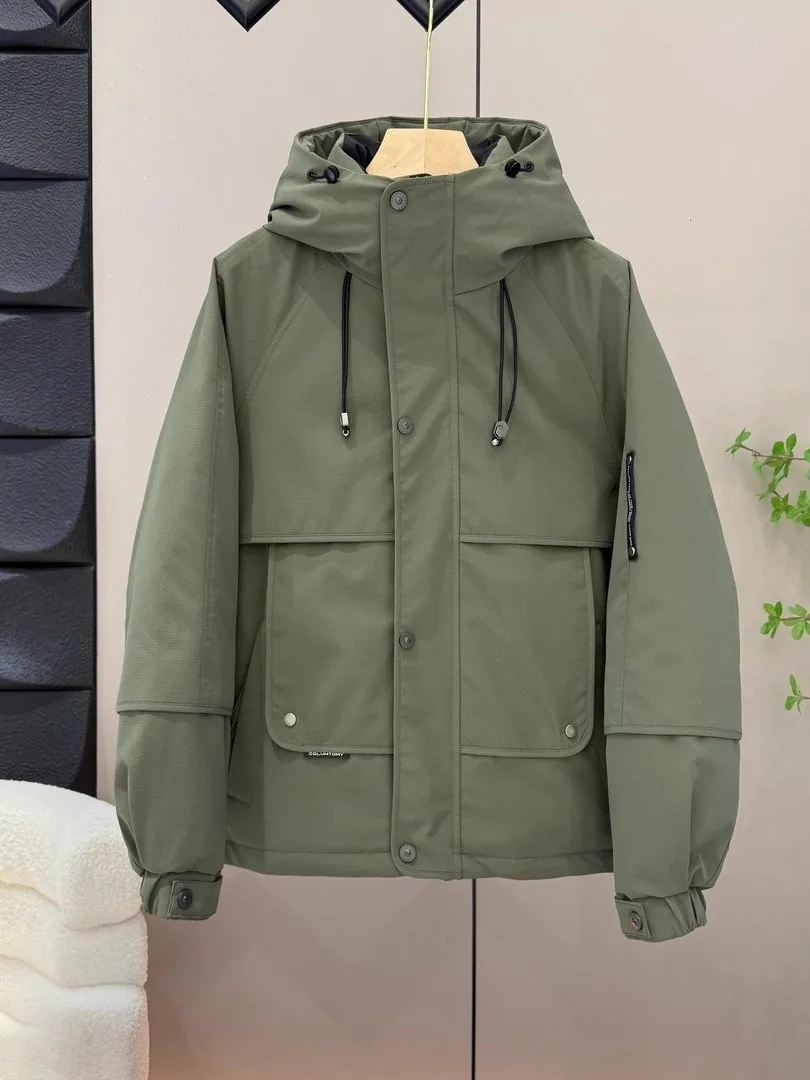 

Men's Winter Casual Hooded Warm Workwear Sle Color Simple Faionable Couple Outdoor Wear down Jaet Coat