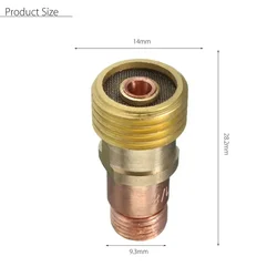 TIG 17GL Collet Body Gas Lens Lenz Connector With Mesh For PTA DB SR WP-17/18/26 Torch Welding Accessories 14x28.1mm