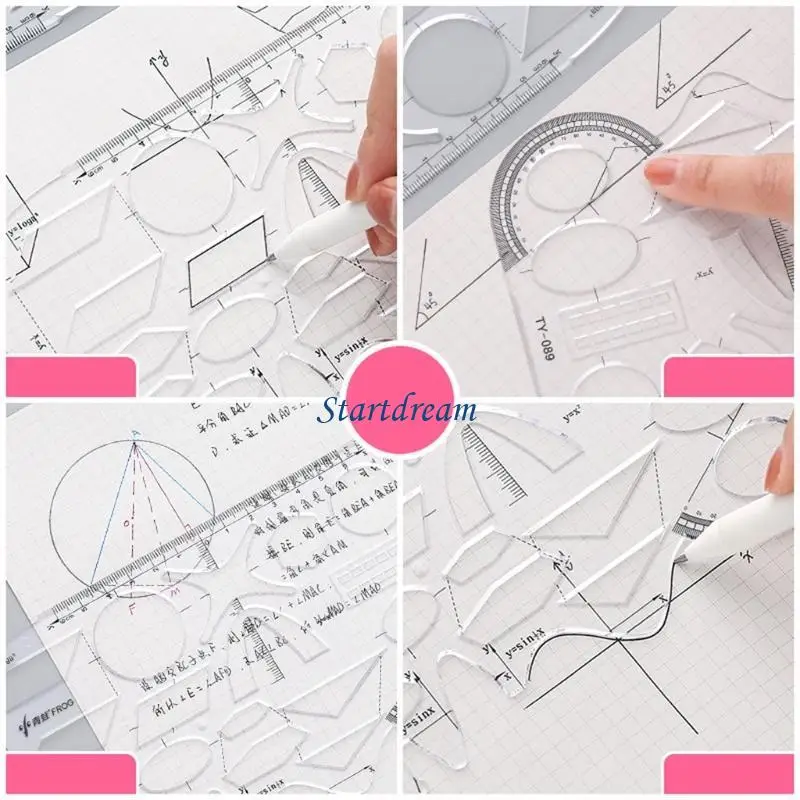 Geometry Ruler Architectural Templates Drawing Template Template Drafting Ruler K92C