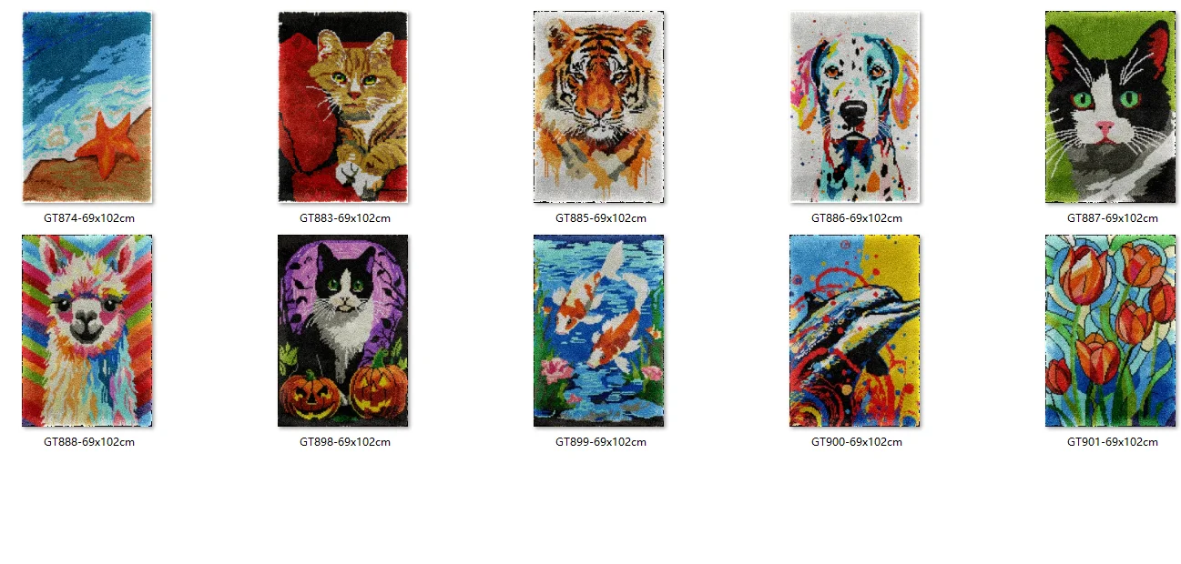 

Bee latch hook kit rug canvas printing ZD694 handwerken knooppakket diy carpet embroidery handmade Flowers new 69-102 Tiger