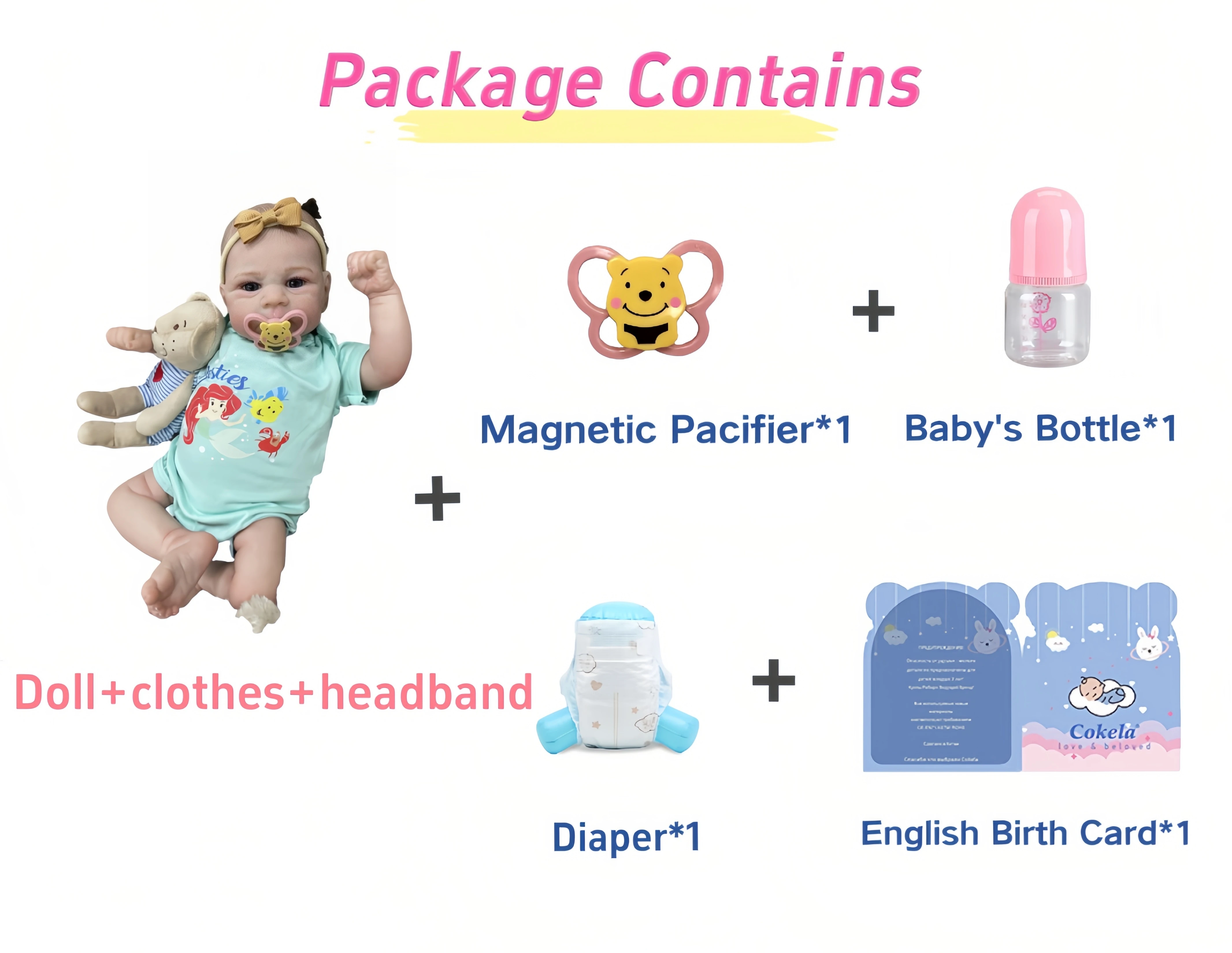 Cokela 19 Zoll/48 cm Großhandel lebendig lebensechte weiche Ganzkörper-Silikonpuppe Babyspielzeug wiedergeborene Puppen Silikon-Babypuppe