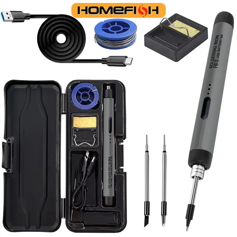 

HOMEFISH USB Soldering Iron Mini Small Soldering Iron Set Portable Household Type-C Adjustable Temperature