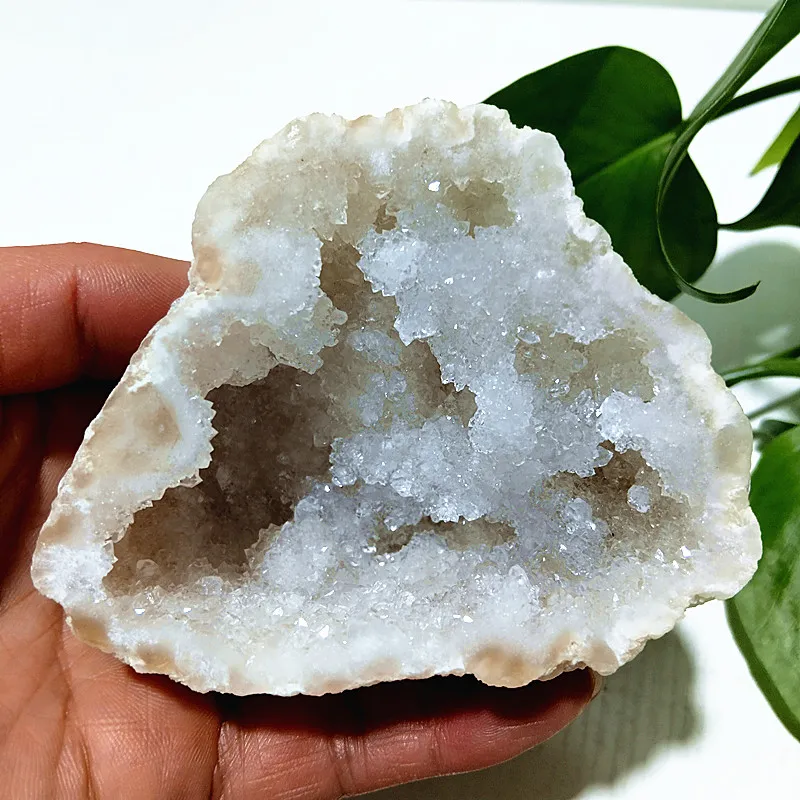 Natural Stone White Agate Geode Crystal Cluster Druzy Cave Reiki Meditation Spiritual Healing Feng Shui Room Decoration