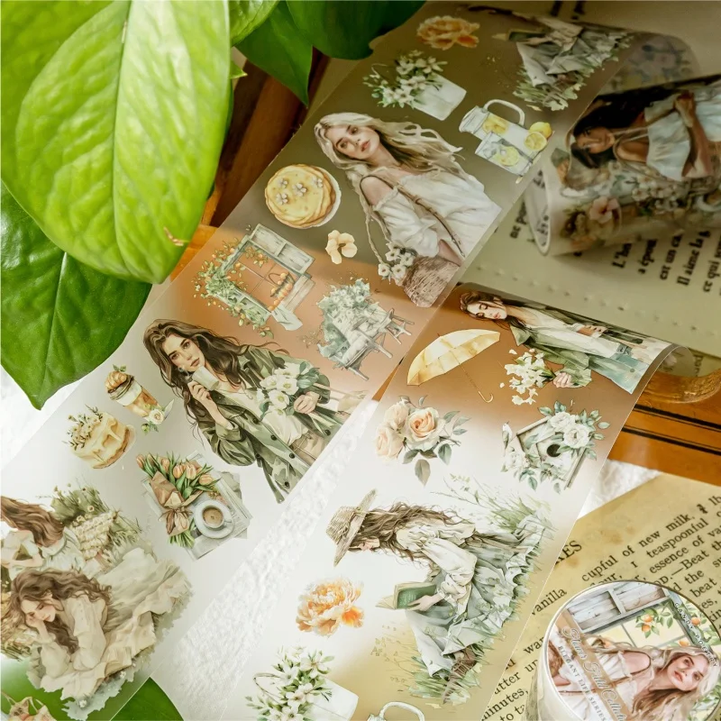 1 قطعة سلسلة الحياة الأنيقة الشريط لصق مجلة خلق المشهد الكولاج سجل القصاصات ملصقات الزخرفية شريط لاصق #3