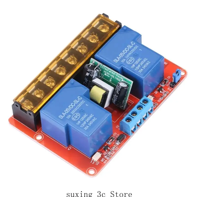 

DC5V AC110/220V Double Channel 30A Power Relays Module Supports High/Low Level Triggering for Safe Automation