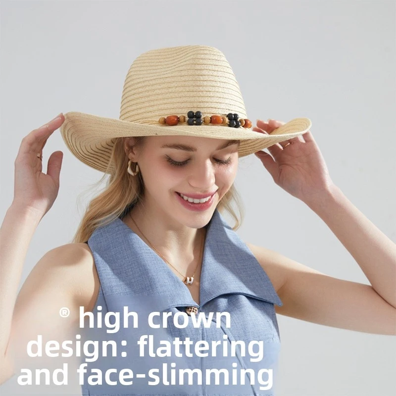 european-and-american-style-high-quality-western-cowboy-straw-hat-with-large-brim-for-summer-beach-sun-protection