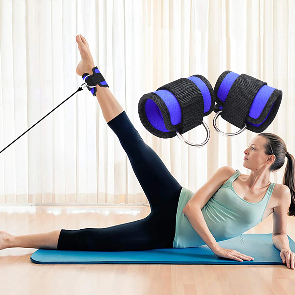 

Leg Training Protective Gear Ankle Strap D-ring Sports Elastic Rope PP SBR Material Leg Exercise Accessories Storage Bag