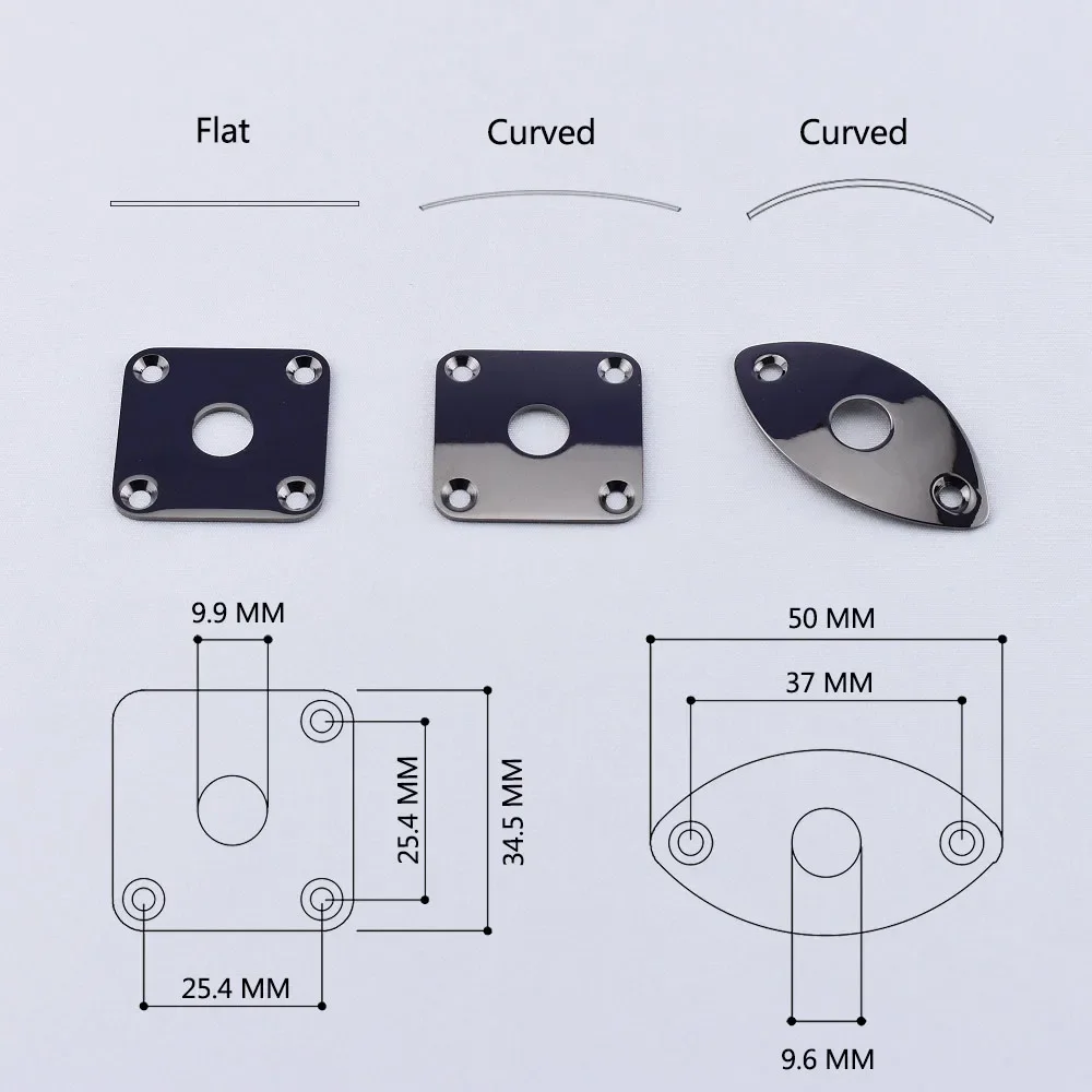 New -  Flat / Curved Stainless Steel Jack Plate For Electric Guitar Bass 【Made in Japan by GOTOH】