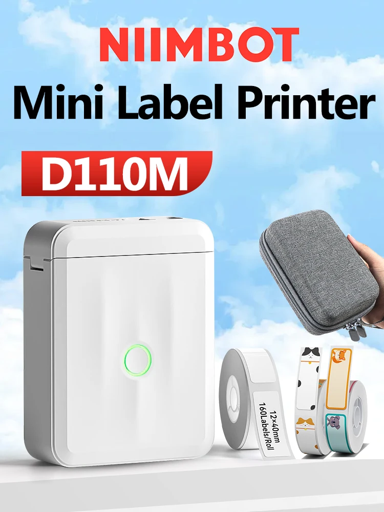 D110M Niimbot etykieta termiczna drukarka naklejek bezprzewodowa przenośna mini maszyna Bluetooth kod kreskowy Tag UV samoprzylepny Maker — zdjęcie 2