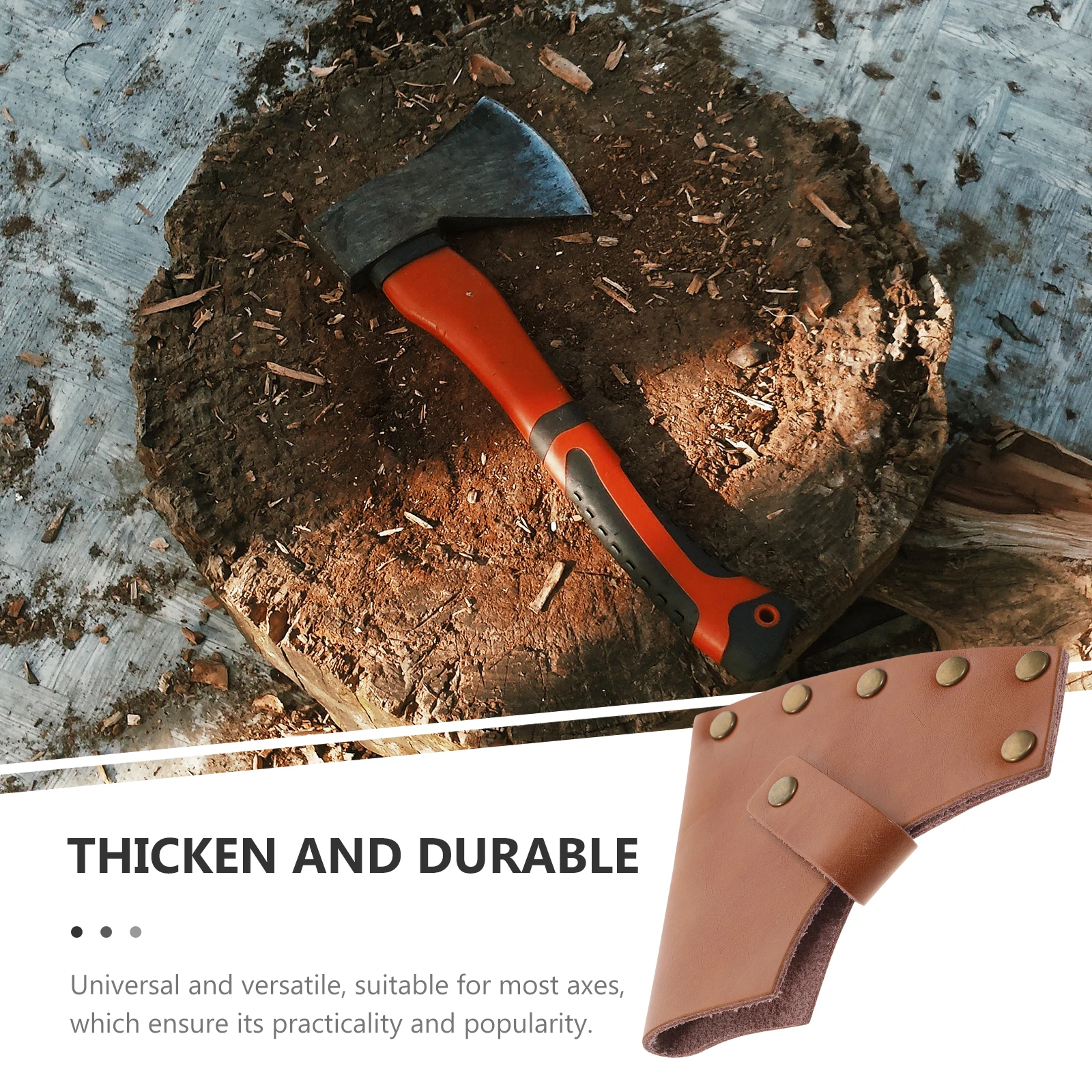Funda de hacha duradera de grano completo protege los bordes cinturón llevar reemplazo cabeza de hacha regalos de Camping herramientas H