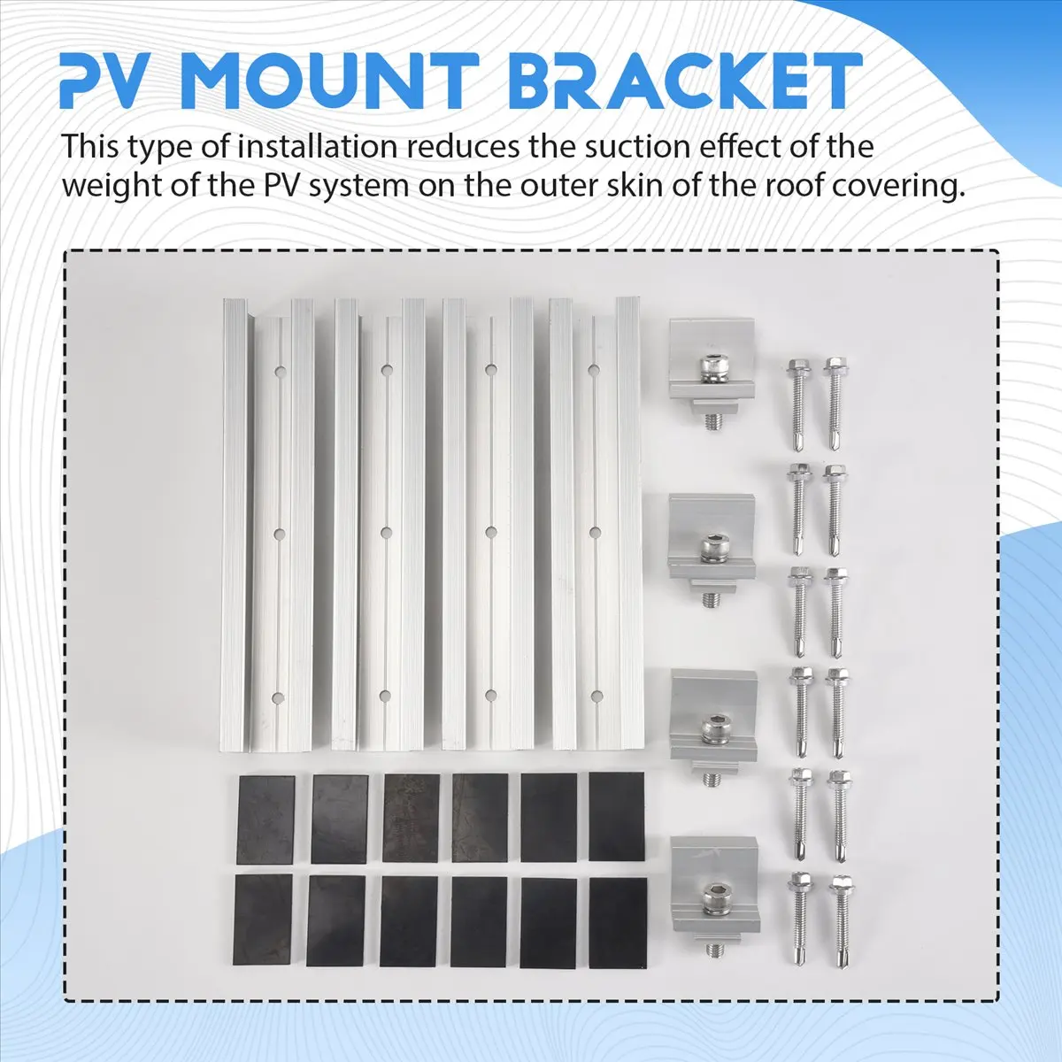 Y17A Solar Panel Mount Bracket Photovoltaic Panel Rail Solar Panel Mount Fastening Module with Mid for Trapezoidal Roof 30mm