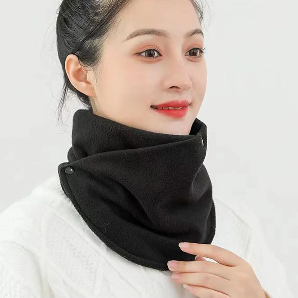 Double Layer Fleece Neck Warmer Thickened Warmth Women\'s Scarf Winter Fashion Women\'s Scarf-collar Snood Scarf Plush Neckerchief