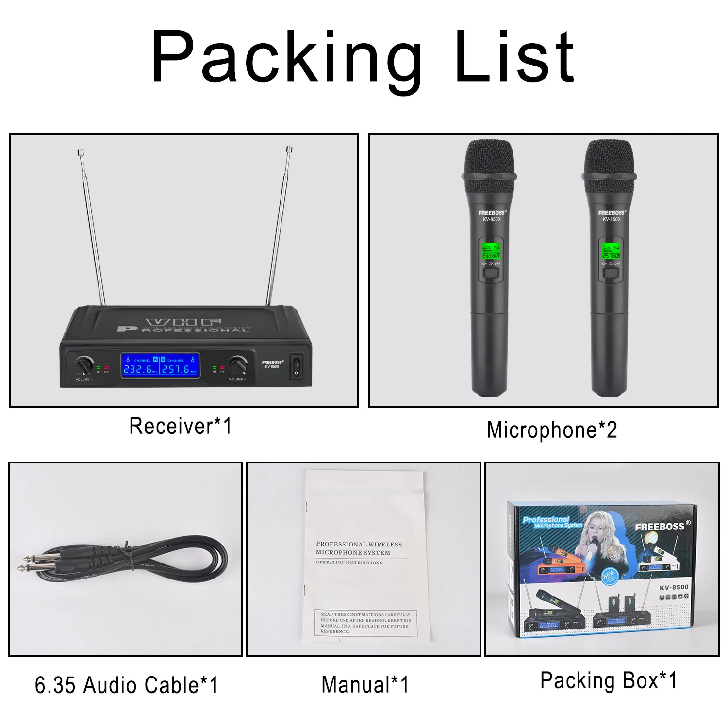 FREEBOSS Двухканальный беспроводной микрофон 2 Карманный УКВ фиксированная частота профессиональная динамическая микрофонная система для караоке