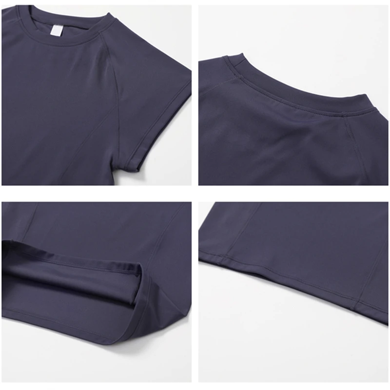 HBC-تي شيرت تدريب صديق للبيئة للنساء ، تي شيرت عالي التأثير ، دفع لأعلى ، تمرين ، بيلاتيس ، لياقة بدنية ، يوجا ، قمة محصول