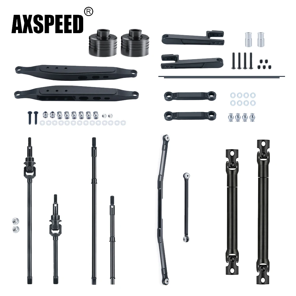 AXSPEED Drive Shaft / CVD / Steering Linkage / Diff Cover / Rear Arm for Axial RBX10 AXI03005 1/10 RC Crawler Car Upgrade Parts
