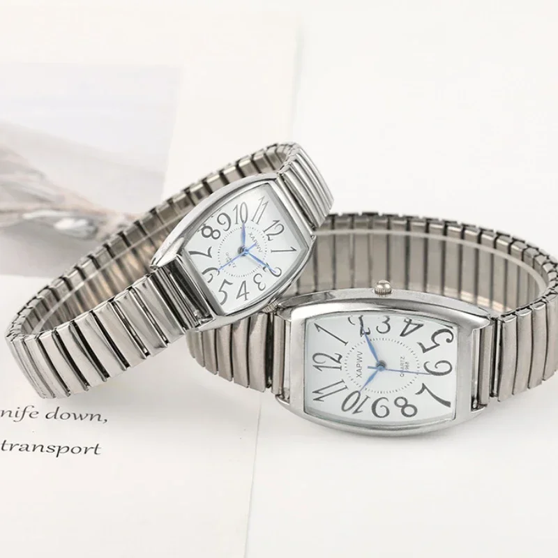 Montre-bracelet à quartz élastique pour hommes et femmes, horloges pour couples, nouvelle collection