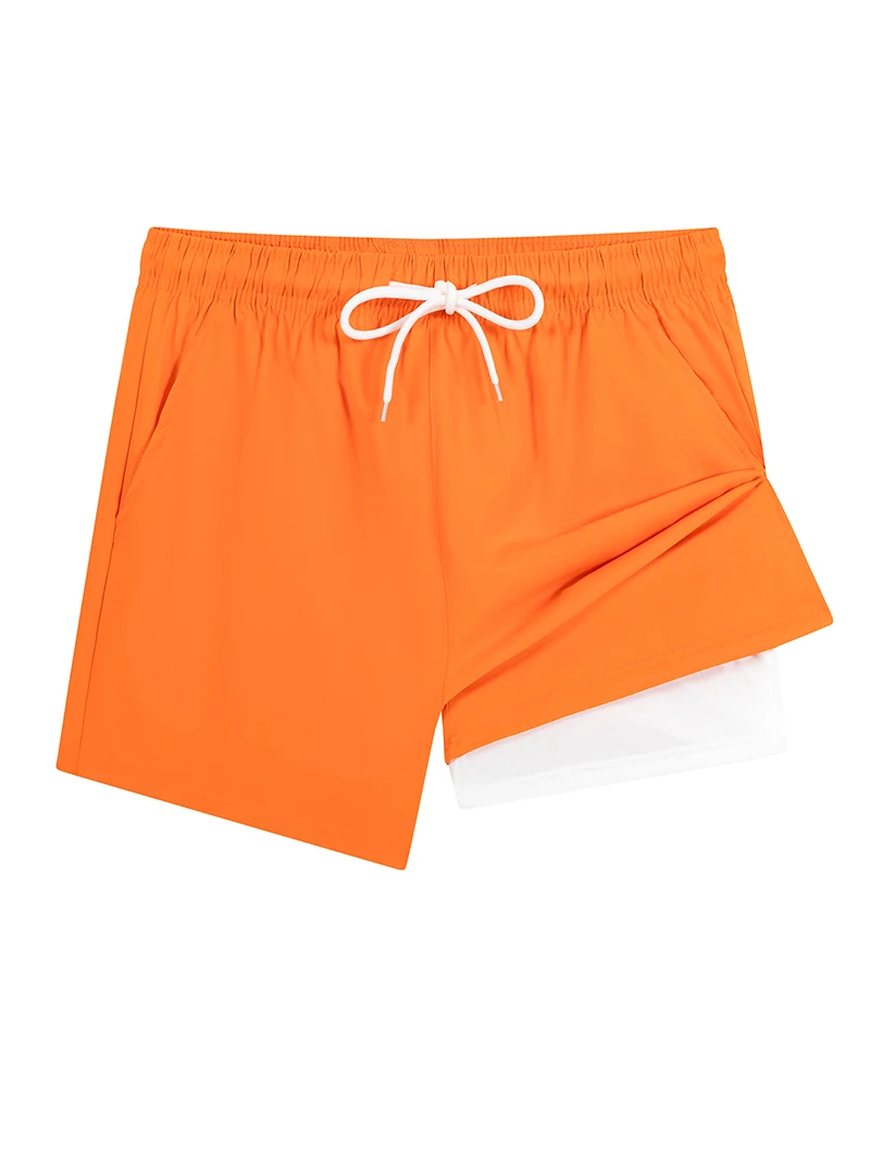 Mens Swim Trunks with Compression Liner Phone Pocket Summer Quick Dry Board Shorts Beach Shorts Swimwear Swimsuit Bathing Suits image 5