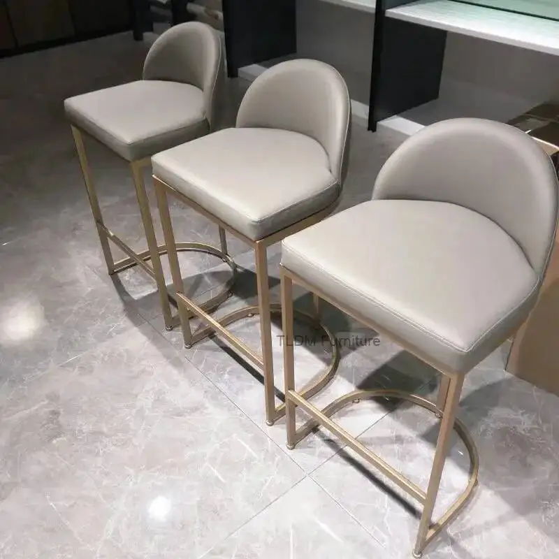 

Bar Nordic Bar Chair Home Backrest Bar Stool Gold Simple Leisure Luxury Modern Chair Iron Art Home Decor Furniture Accessories