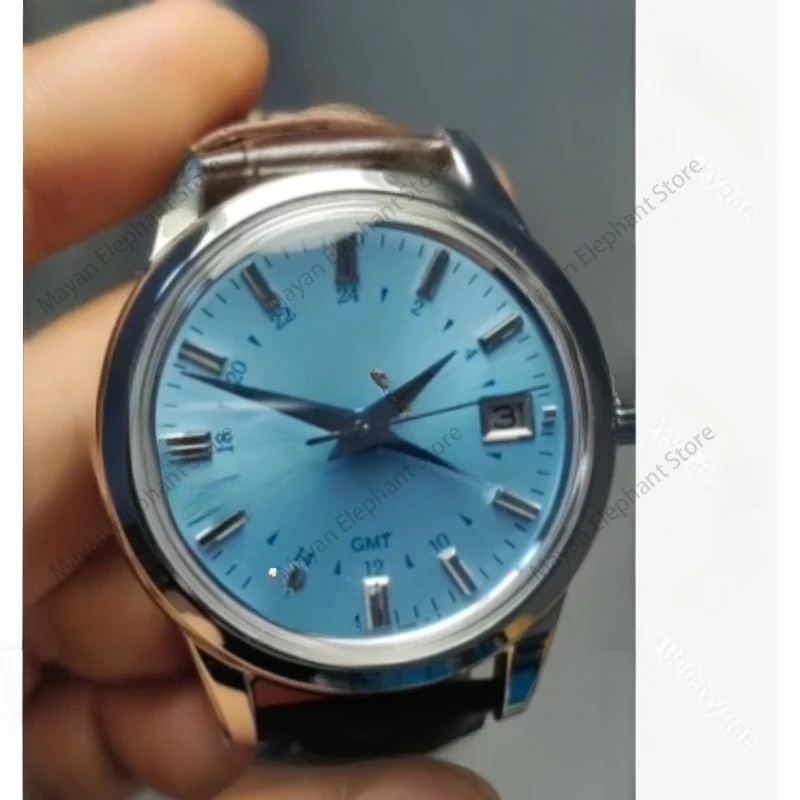 SBGM235 Watch GMT Ice Blue Disc produced by The Godfather Sapphire Bubble Radiogram GMT4 Needle Splint 8sided sanded nail splint