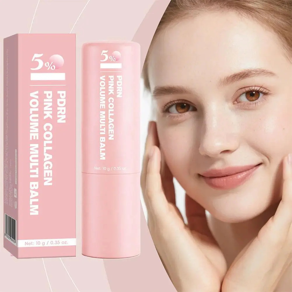 PDRN Pink Collagen Volume Multi Balm Stick Wrinkle & Hydrating Stick Deeply Nourishes for Face, Lips, Eyes, Neck Skin Care