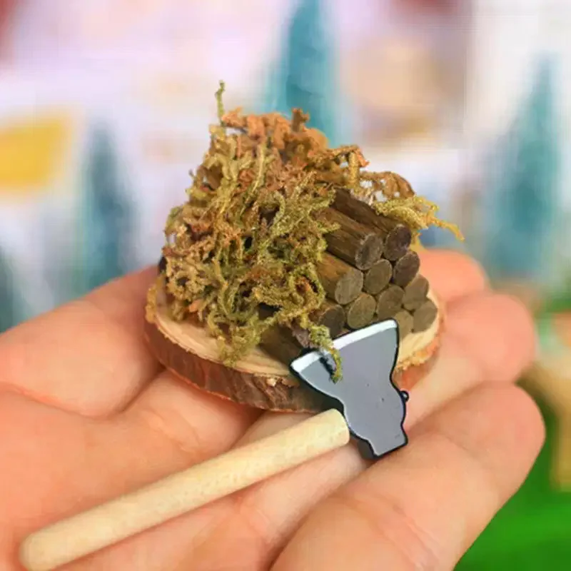 

Интерактивный игровой набор: миниатюрный топор и куча дров для сюжета из сада кукольного домика