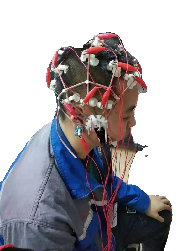 Detector do EEG de Digitas com mapa topográfico do EEG, análise de dados do EEG