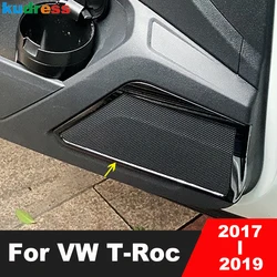 Car Inner Door Speaker Cover Trim For Volkswagen VW T-Roc TROC 2017-2019 Stainless Stereo Audio Loudspeaker Frame Accessories