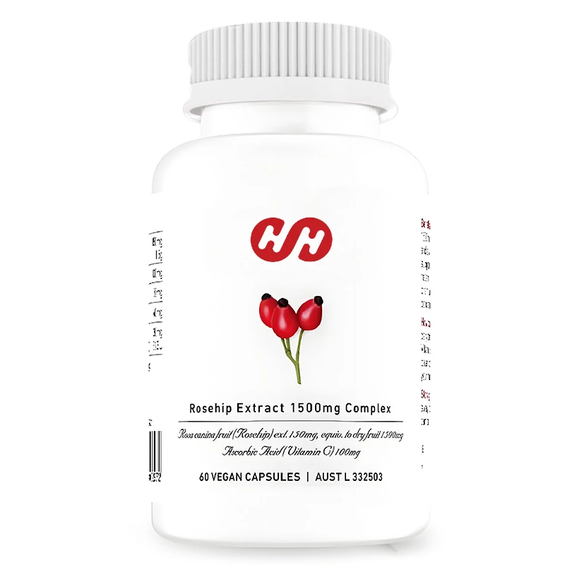 

Rose Fruit Extract 1500mg, Collagen Formation Containing Vitamin C&E, with Luminous, Nourishing and Firming Effects, 60 Capsules