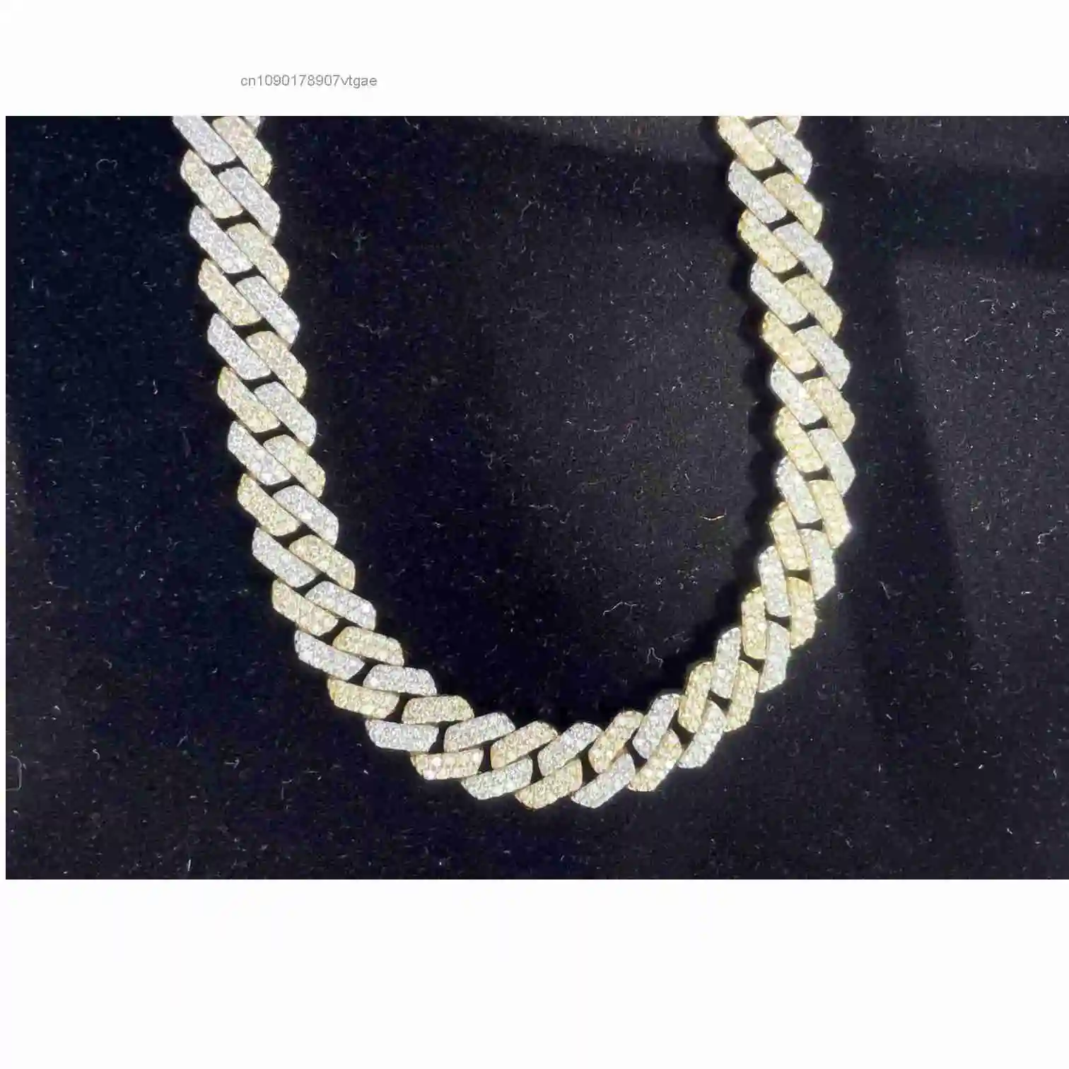 925 Custom Sterling Silver Hip Hop Cuban Chain Necklace Moissanite Stone Rose Gold Plated Premium Style Jewelry Wholesale Supply