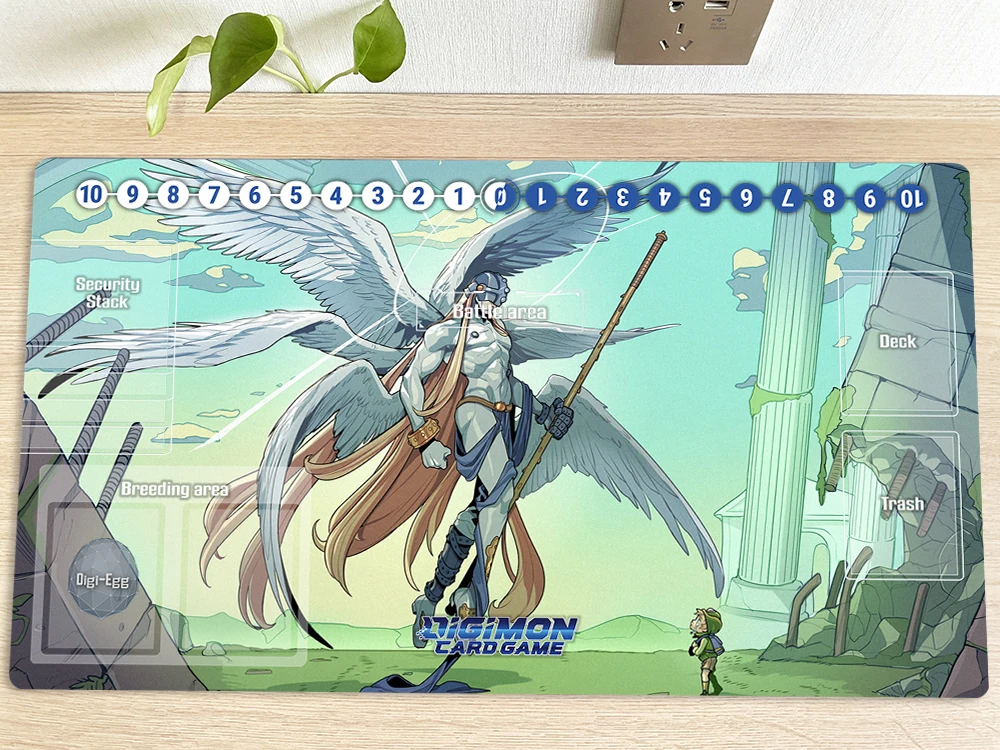 

Digimon Playmat DTCG CCG Mat Angemon Takaishi Takeru Trading Card Game Mat Desk Table Gaming Play Mat Mouse Pad Mousepad Bag